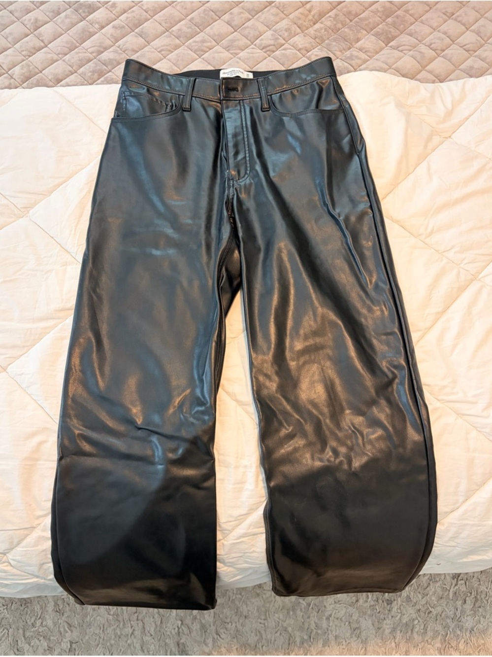 Abercrombie Women’s Black Faux Leather Pants